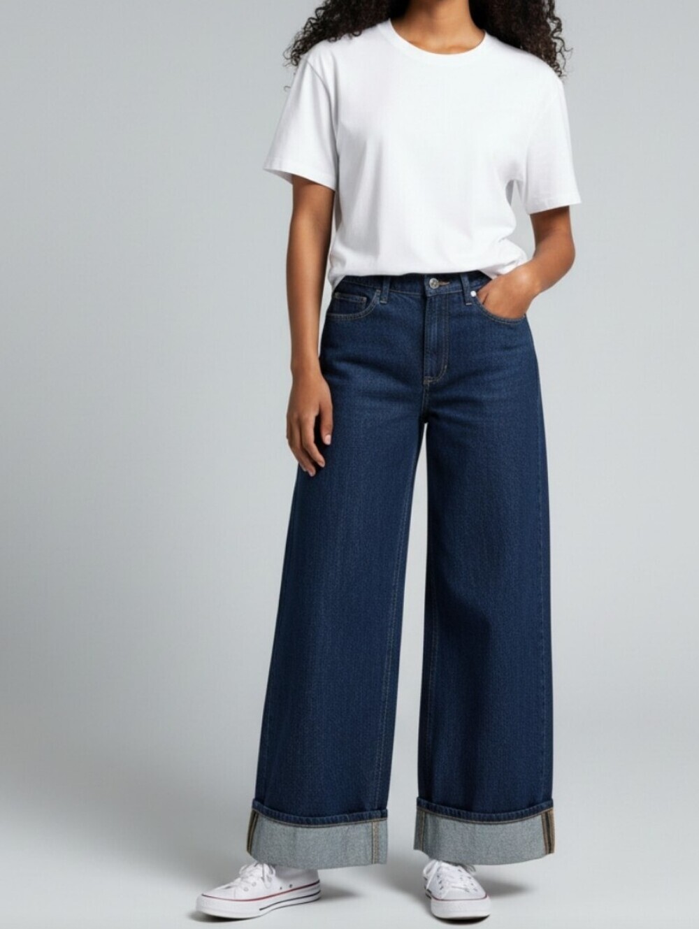 Joe's Wide Leg Hackney Cuffed Dark Denim Jeans NEW